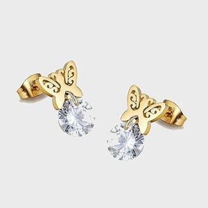 Butterfly Gold Plated Studs Earrings